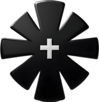 AI generated Black Christian cross icon design in a minimalist style. png