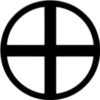 AI generated Black Christian cross icon design in a minimalist style. png