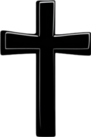 ai genererad svart kristen korsa ikon design i en minimalistisk stil. png