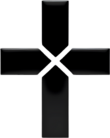 AI generated Black Christian cross icon design in a minimalist style. png