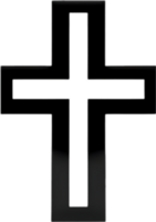 AI generated Black Christian cross icon design in a minimalist style. png