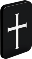 AI generated Black Christian cross icon design in a minimalist style. png