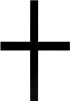 AI generated Black Christian cross icon design in a minimalist style. png