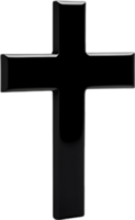 AI generated Black Christian cross icon design in a minimalist style. png