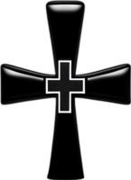 AI generated Black Christian cross icon design in a minimalist style. png