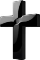 AI generated Black Christian cross icon design in a minimalist style. png