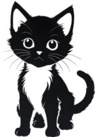 AI generated Cute kitten, drawing of a cute kitten using the Japanese brushstroke technique. png