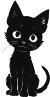 ai gegenereerd schattig katje, tekening van een schattig katje gebruik makend van de Japans penseelstreek techniek. png