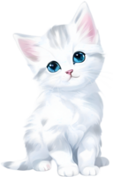 ai généré mignonne chaton, dessin de une mignonne chaton en utilisant le Japonais coup de pinceau technique. png