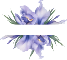 AI generated Colorful painting of Iris floral frame. png