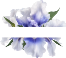 ai généré coloré La peinture de iris floral Cadre. png