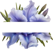 ai généré coloré La peinture de iris floral Cadre. png