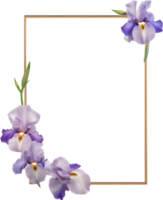 ai généré coloré La peinture de iris floral Cadre. png