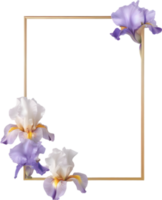 AI generated Colorful painting of Iris floral frame. png