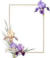 ai generiert bunt Gemälde von Iris Blumen- rahmen. png