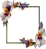 AI generated Colorful painting of Iris floral frame. png