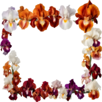 AI generated Colorful painting of Iris floral frame. png