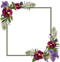 AI generated Colorful painting of Iris floral frame. png