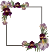 AI generated Colorful painting of Iris floral frame. png