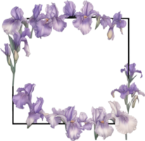 AI generated Colorful painting of Iris floral frame. png