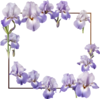 ai gegenereerd kleurrijk schilderij van iris bloemen kader. png