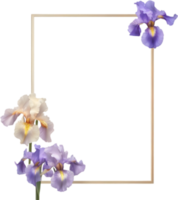 AI generated Colorful painting of Iris floral frame. png