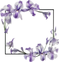 AI generated Colorful painting of Iris floral frame. png