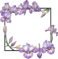 AI generated Colorful painting of Iris floral frame. png