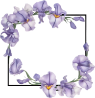 AI generated Colorful painting of Iris floral frame. png