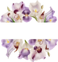 AI generated Colorful painting of Iris floral frame. png