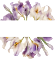 AI generated Colorful painting of Iris floral frame. png