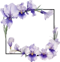 AI generated Colorful painting of Iris floral frame. png