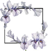 AI generated Colorful painting of Iris floral frame. png