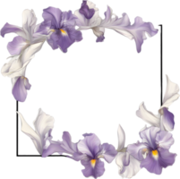 AI generated Colorful painting of Iris floral frame. png