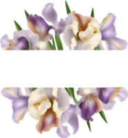 AI generated Colorful painting of Iris floral frame. png