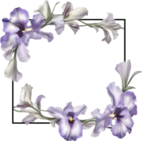 ai gegenereerd kleurrijk schilderij van iris bloemen kader. png