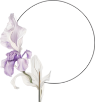 AI generated Colorful painting of Iris floral frame. png