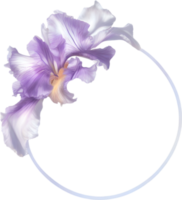 AI generated Colorful painting of Iris floral frame. png