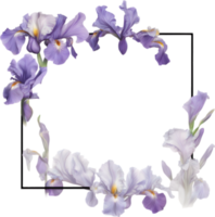 AI generated Colorful painting of Iris floral frame. png