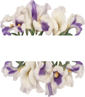 AI generated Colorful painting of Iris floral frame. png