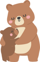 Retro Mothers Day Bear and Cub Family Moments Vintage png