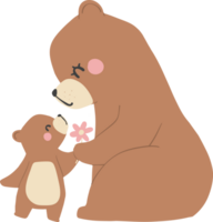 Retro Mothers Day Bear and Cub Family Moments Vintage png