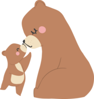 Retro Mothers Day Bear and Cub Family Moments Vintage png