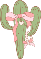 Coquette cowgirl cactus png