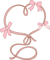 Coquette cowgirl rope heart shape png