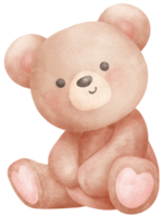 Vintage Teddy bear watercolor png