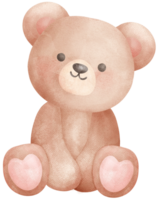 vintage Urso de pelúcia Urso aguarela png