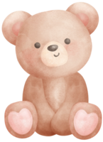 vintage Urso de pelúcia Urso aguarela png