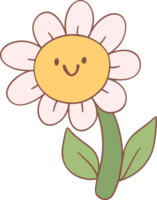 Retro Spring flower groovy cartoon doodle drawing png