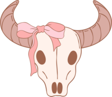 Coquette cowgirl bull skull png